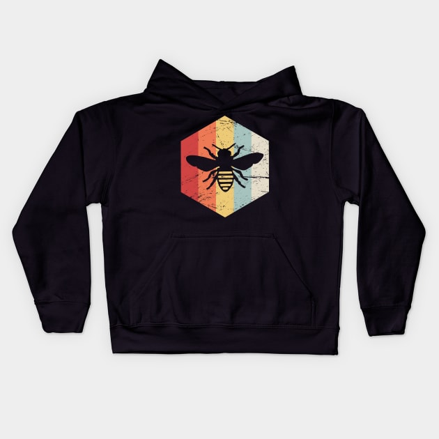 Retro Vintage Bee Keeper Icon Kids Hoodie by MeatMan